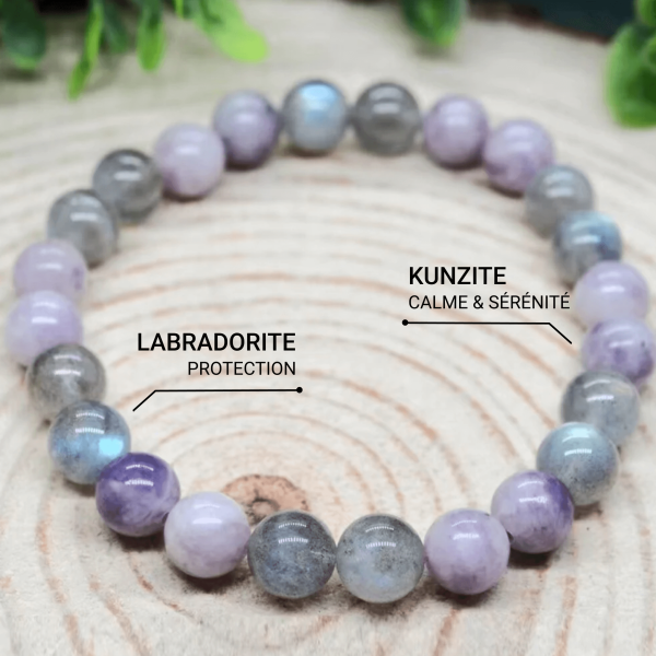 Bracelet "Éclat Spirituel" en Kunzite & Labradorite – Image 3