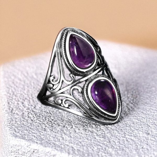 Bague "Esprit Intuitif" en Améthyste & Argent