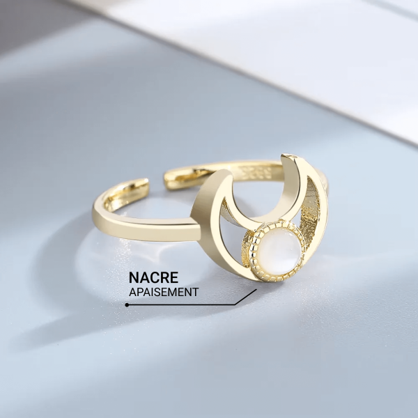 Bague Ajustable "Éclat Lunaire" en Nacre – Image 3