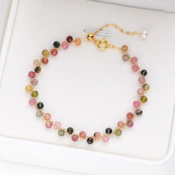 Bracelet Élégant en Tourmaline Multicolore