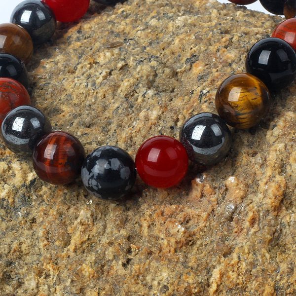 Bracelet "Ancrage & Protection" en Tourmaline, Jaspe Rouge, Hématite & Oeil de Tigre – Image 3