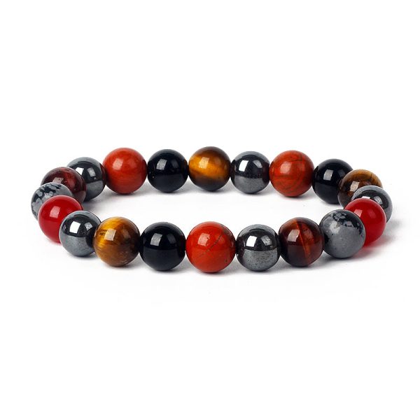 Bracelet "Ancrage & Protection" en Tourmaline, Jaspe Rouge, Hématite & Oeil de Tigre – Image 4