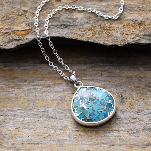 Pendentif "Eau Céleste" en Turquoise