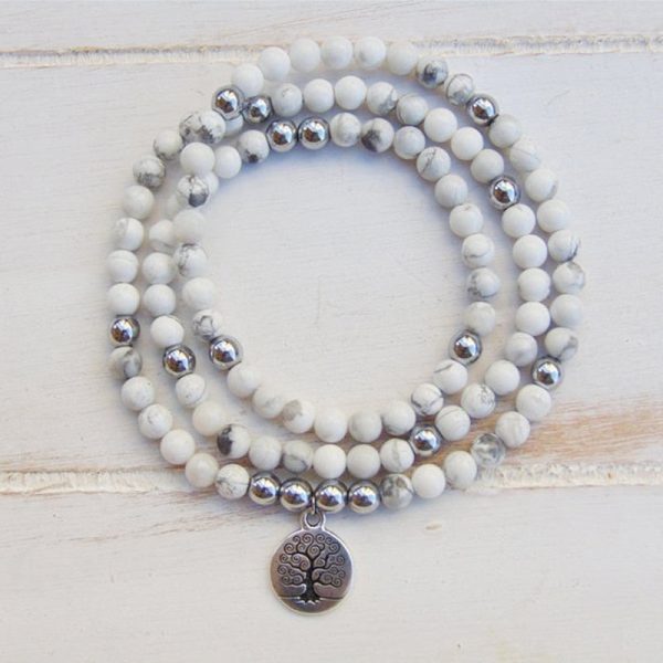 Bracelet Mala "Bien-être Féminin" en Howlite