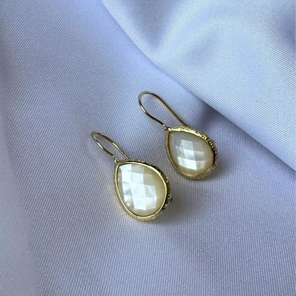 Boucles d'Oreilles Gouttes en Nacre – Image 2