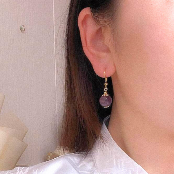 Boucles d'Oreilles "Tara" en Améthyste – Image 2