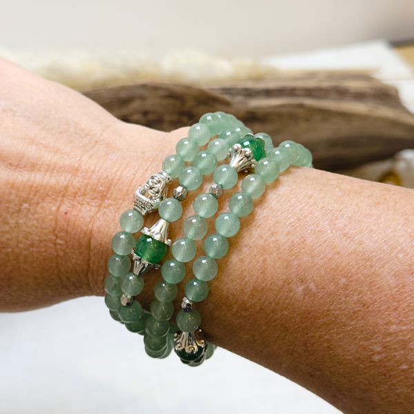 Bracelet Mala "Prospérité & Équilibre" en Aventurine Verte – Image 2