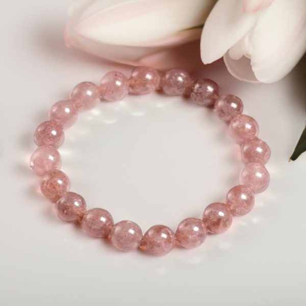 Bracelet "Amour Universel" en Quartz Fraise