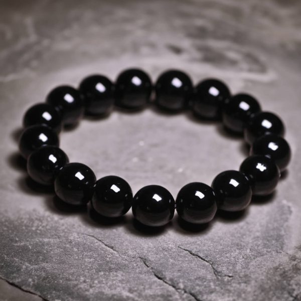 Bracelet "Ancrage" en Tourmaline Noire