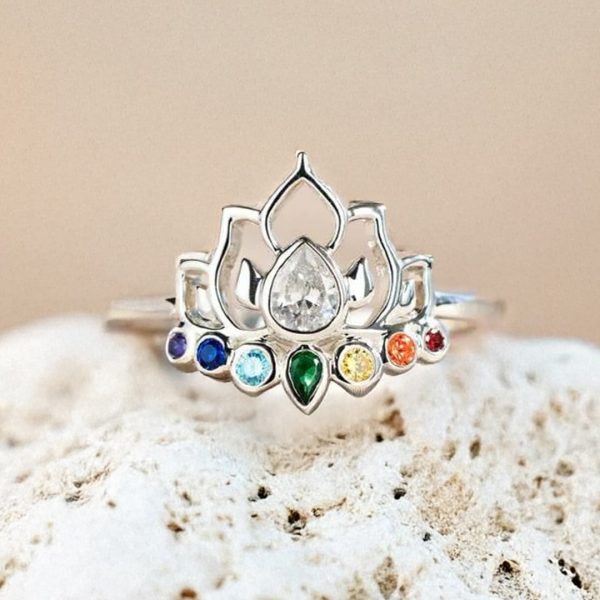 Bague Ajustable "Lotus Cristallin"