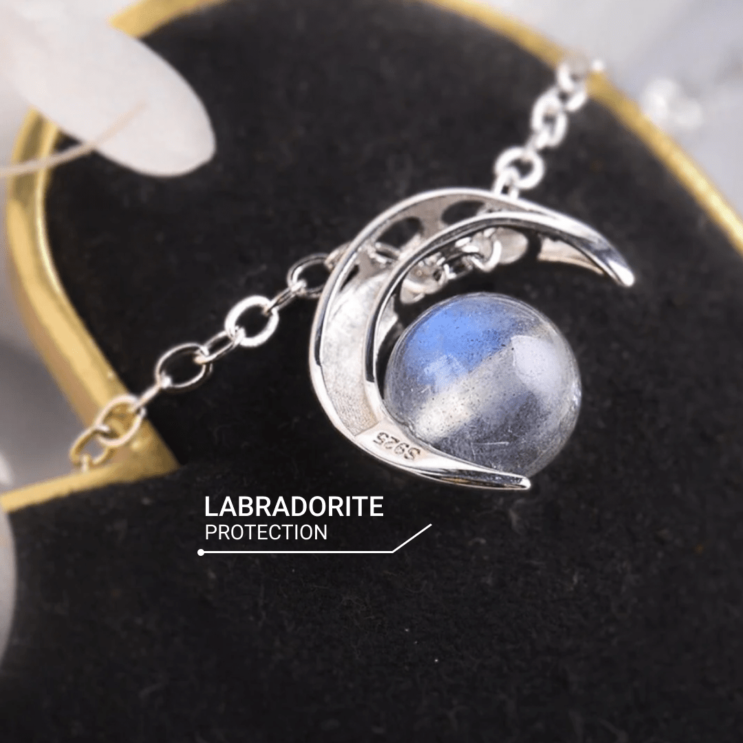 Pendentif "Lune Enchantée" en Labradorite & Argent – Image 2