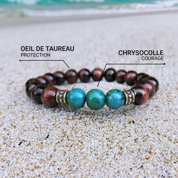 Bracelet "Équilibre Intérieur" en Oeil de Taureau & Chrysocolle – Image 3