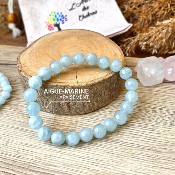 Bracelet "Bonheur" en Aigue-Marine – Image 3