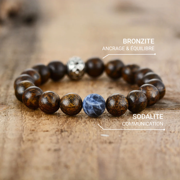 Bracelet "Zen" en Bronzite & Sodalite – Image 3