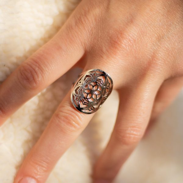 Bague Ajustable "Fleur de Mandala" – Image 2