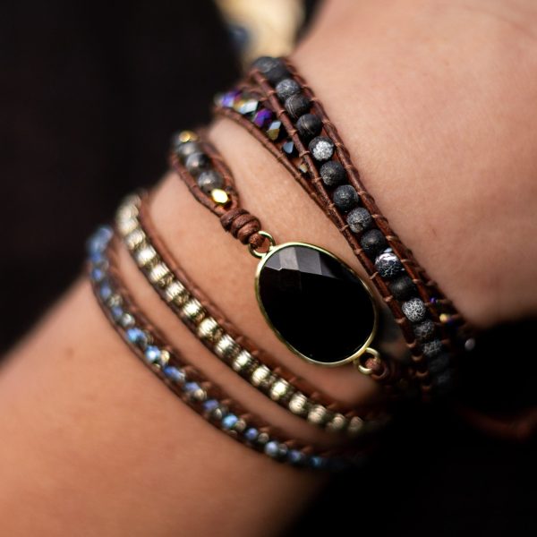 Bracelet Wrap "Ancrage & Sécurité" en Onyx – Image 3