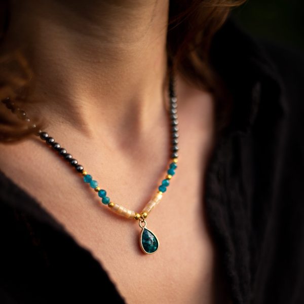 Collier Ras de Cou "Goutte" en Apatite – Image 2