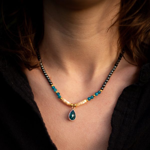 Collier Ras de Cou "Goutte" en Apatite – Image 4