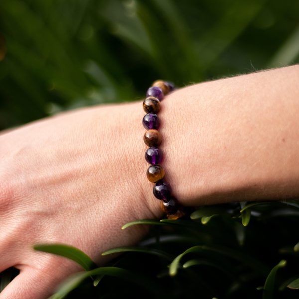 Bracelet "Délivrance" en Améthyste & Oeil de Tigre – Image 2