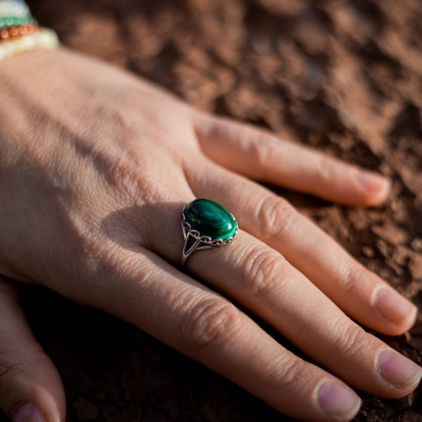 Bague Ajustable "Purification & Guérison" en Malachite – Image 3