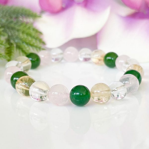 Bracelet "Chance & Opportunité" en Aventurine, Citrine, Quartz Rose & Cristal Clair