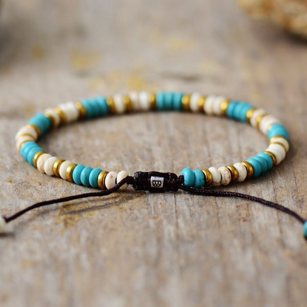 Bracelet "Vibration" en Turquoise & Howlite – Image 3