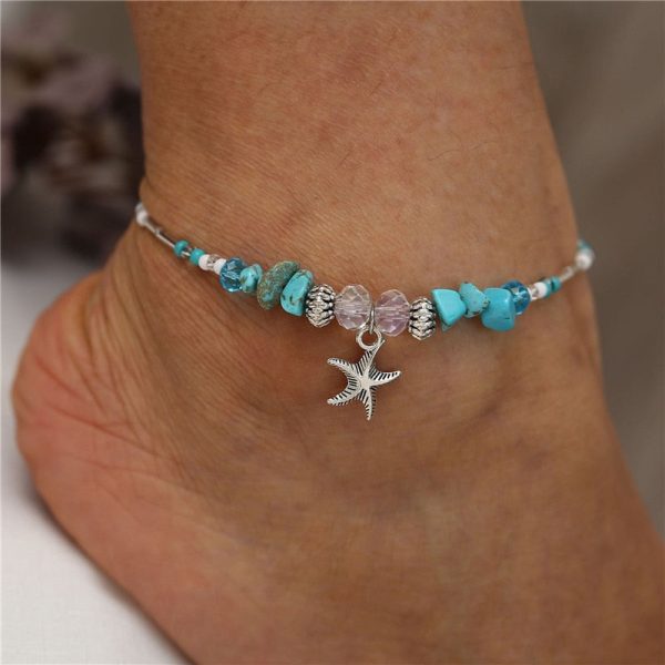 Bracelet de Cheville Étoile de Mer en Turquoise – Image 3