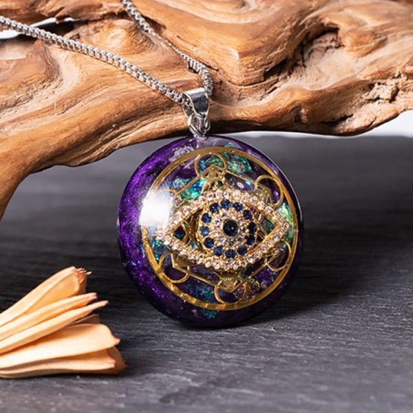 Pendentif Orgonite "Révélation Sacrée" - Oeil Bleu & Métatron