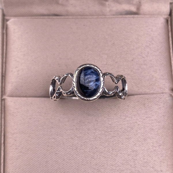 Bague Ajustable "Éclat de Tempête" en Piétersite – Image 3