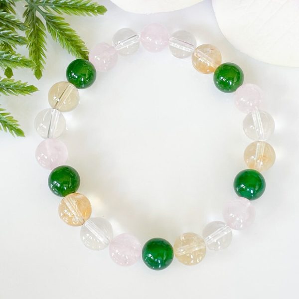 Bracelet "Chance & Opportunité" en Aventurine, Citrine, Quartz Rose & Cristal Clair – Image 3