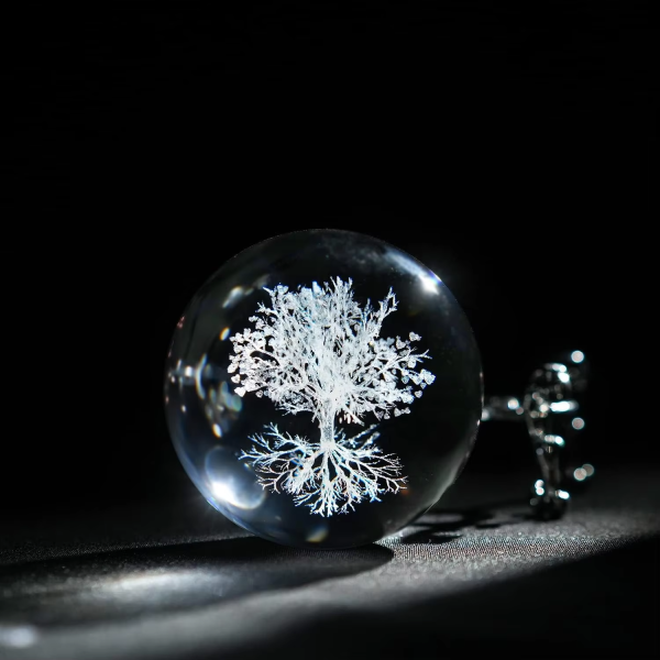 Boule de Cristal Arbre de Vie avec Support – Image 2