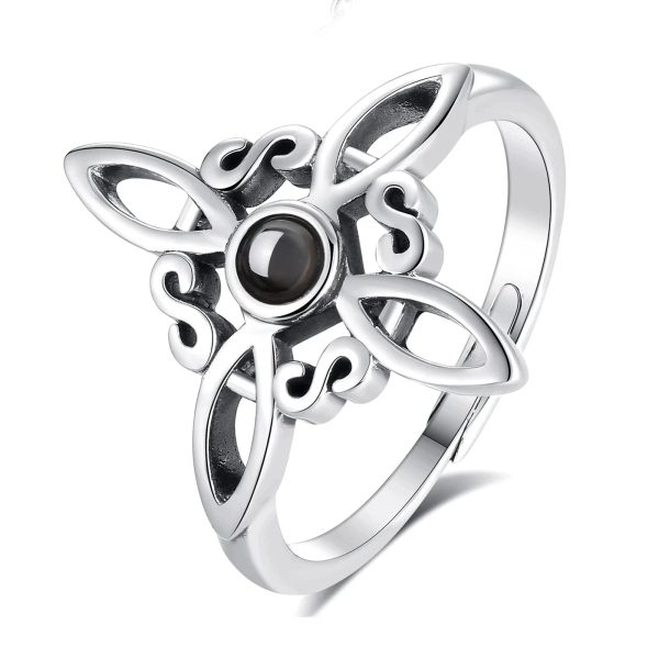 Bague Ajustable "Énergie Mystique" en Noeud de Sorcière & Obsidienne – Image 4