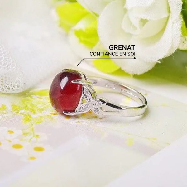 Bague Ajustable "Abondance" en Grenat – Image 3