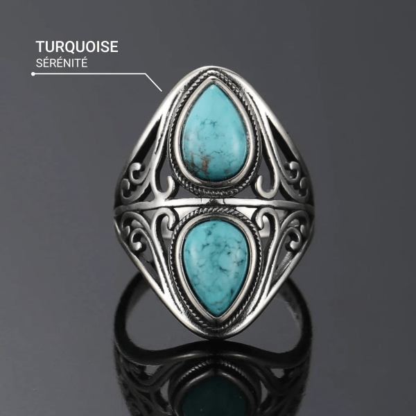 Bague  "Echo Protecteur" en Turquoise & Argent – Image 4