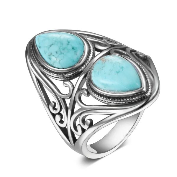 Bague  "Echo Protecteur" en Turquoise & Argent – Image 3