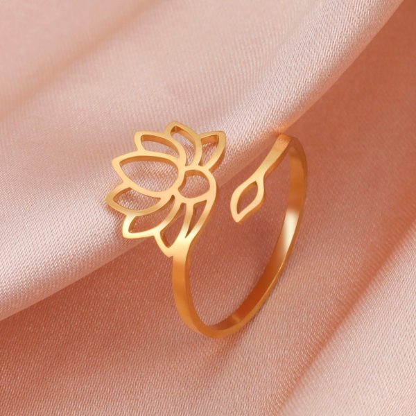 Bague Ajustable Lotus Divin – Image 5