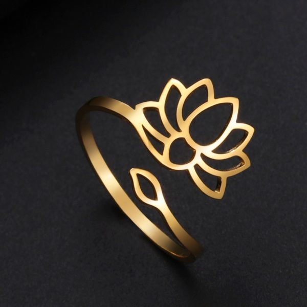 Bague Ajustable Lotus Divin – Image 6