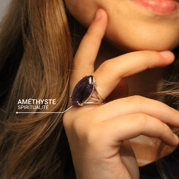 Bague Ajustable "Vision" en Pierre naturelle – Image 2