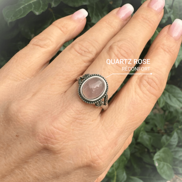 Bague "Douceur d'Amour" en Quartz Rose – Image 2