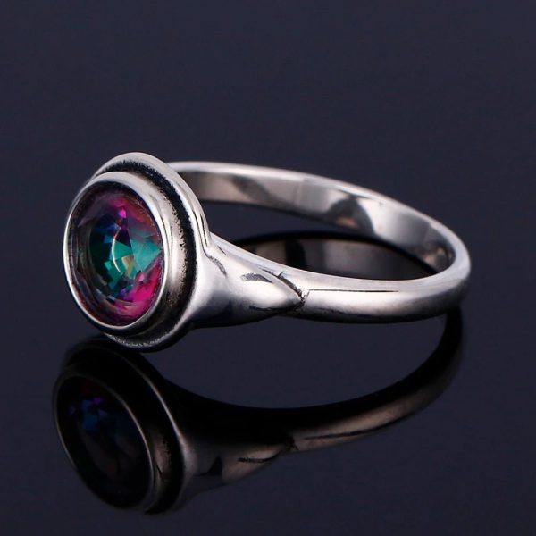 Bague en Topaze Mystique Arc-en-Ciel & Argent – Image 4