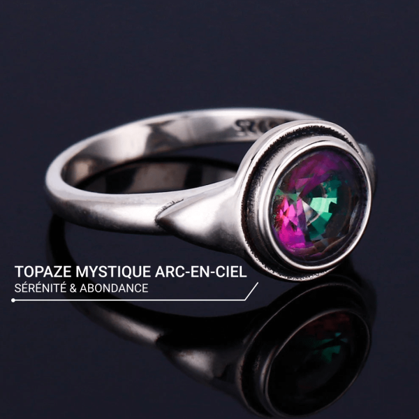 Bague en Topaze Mystique Arc-en-Ciel & Argent – Image 3