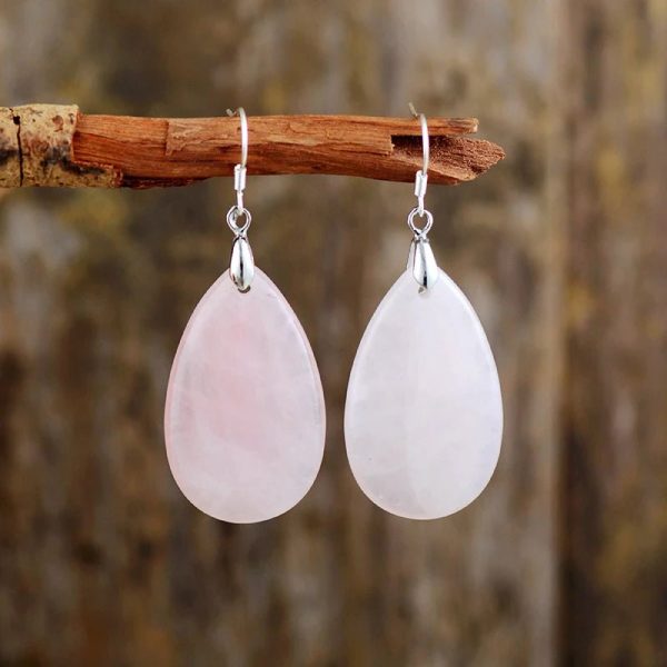 Boucles d'Oreilles en Quartz Rose