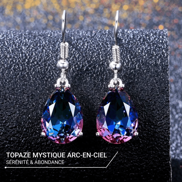 Boucles d'Oreilles en Topaze Mystique Arc-en-Ciel – Image 2