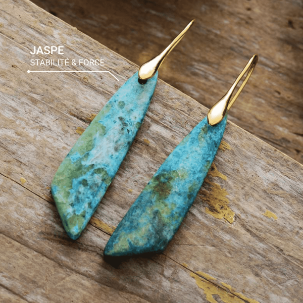 Boucles d'Oreilles Pendantes en Jaspe – Image 3