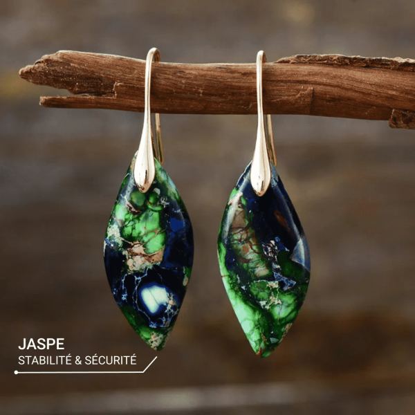 Boucles d'Oreilles "Rhéa" en Jaspe – Image 3