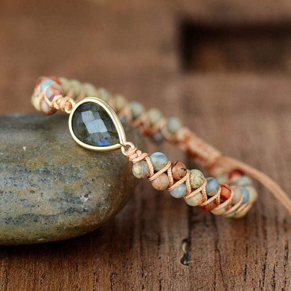 Bracelet Tressé "Audace" en Jaspe & Labradorite