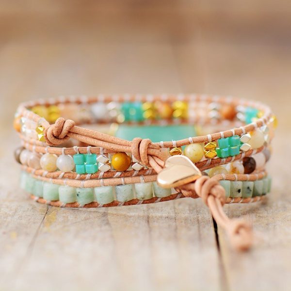 Bracelet Wrap "Douceur & Apaisement" en Amazonite – Image 3