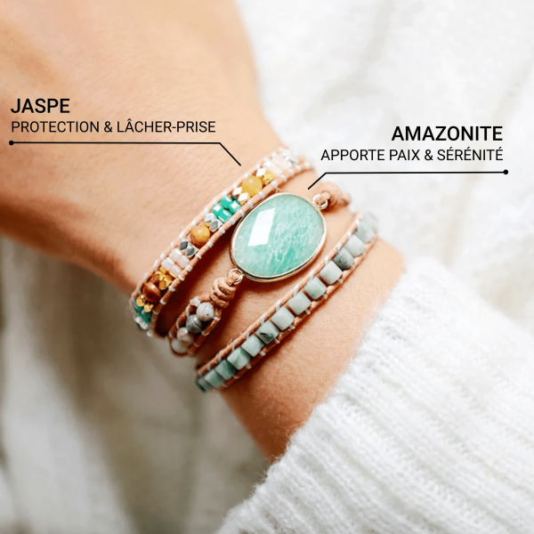 Bracelet Wrap "Douceur & Apaisement" en Amazonite – Image 2