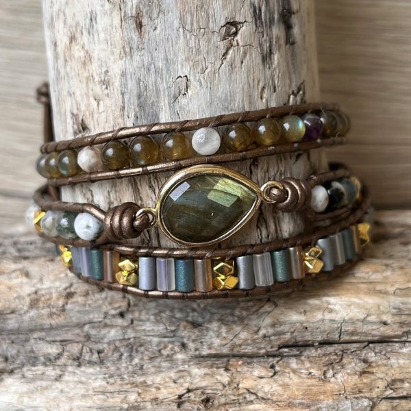 Bracelet Wrap "Protection" en Labradorite – Image 5