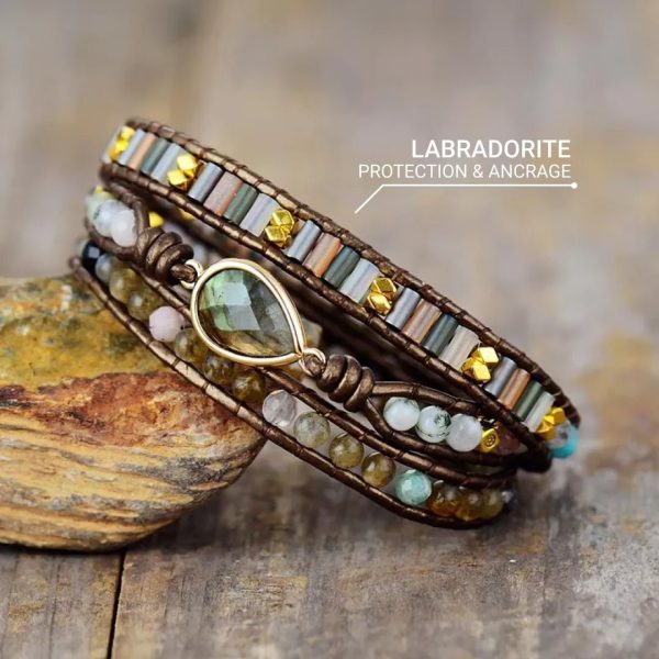 Bracelet Wrap "Protection" en Labradorite – Image 3